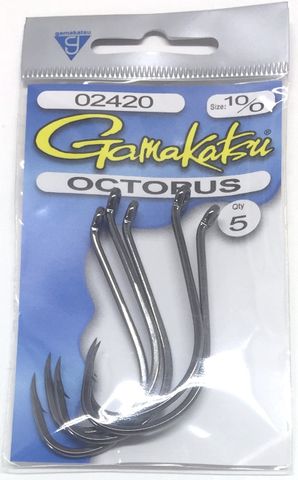 Gamakatsu 10/0 Black Octopus Hooks