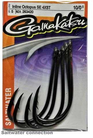 Gamakatsu 10/0 Big Bait Octopus Inline Hooks