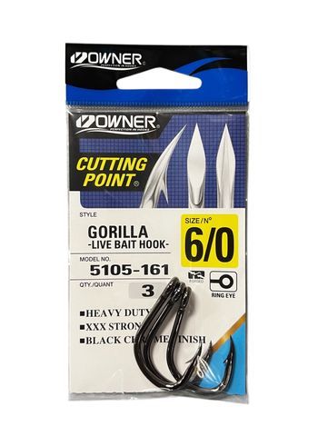 Owner Gorilla Live Bait Hooks 6/0