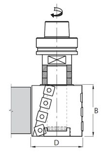 PINEAPPLE CUTTER 80X80  MOUNTED ON HSK SHAFT