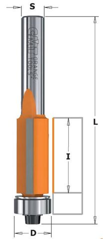 CMT Flush Trim Bit 6.35 dia x 25.4 cut