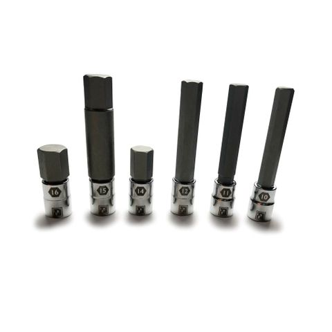 Pedros Large Sizes Hex Bit Set x 6