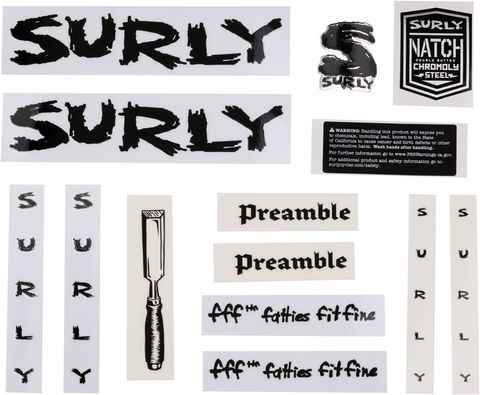 Surly Preamble Decal Set Black