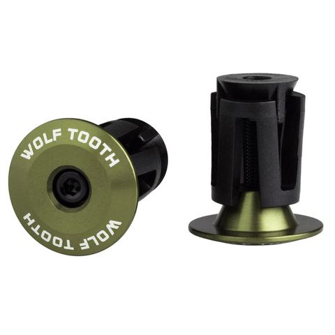 Wolf Tooth Alloy Bar End Plugs Olive