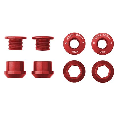 Wolf Tooth Chainring 1x bolt+nut 4xRed