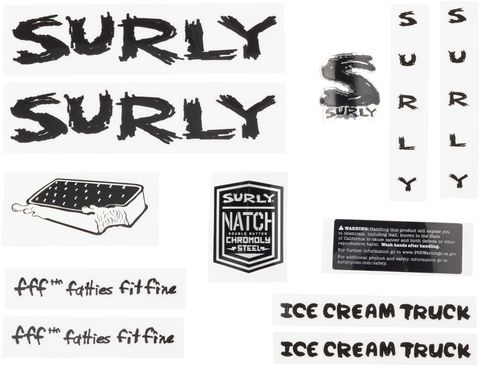 Surly Ice Cream Truck Decal Set Balck