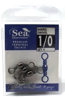 SEA HARVESTER BLUE BARREL SWIVEL 1/0 PKT 4