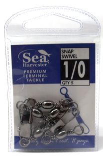 SEA HARVESTER BLUE SNAP SWIVEL 1/0 PKT 5