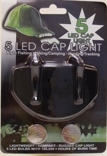LED CAP LIGHT 5 LED BLACK