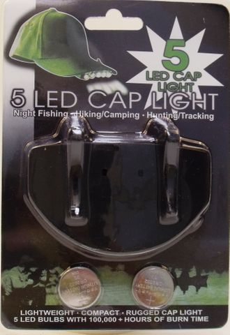 LED CAP LIGHT 5 LED BLACK