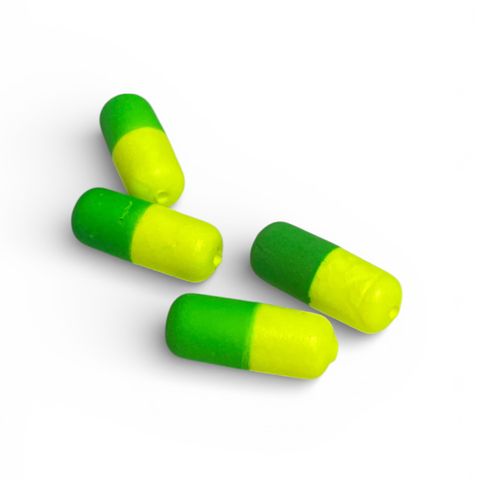 Surfcasting Bait Floats 17/7mm Green Yellow 10 Pack