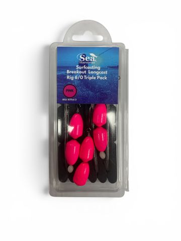 Breakout Surf Longcast Rig 6/0 Triple Pack Pink