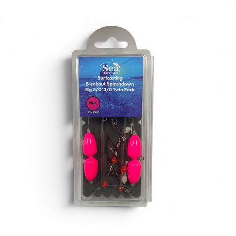 Breakout Surf Splashdown Rig 5/0*3/0 Twin Pack Pink