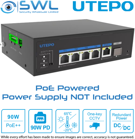 Utepo UTP6306TS-PSD-PDD: 4 x 10/100/1000, PoE Powered, Watchdog