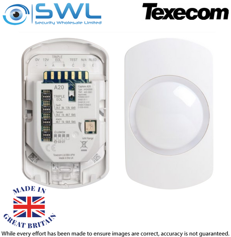 Texecom Capture A20: AKE-0001 Wired Anti-Masking Dual Tech 20m range