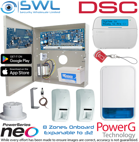 DSC Neo Kit: 8-32 Zone  TX, RF KP, 2xPIR's, TL280, Bat, INT, RF EXT