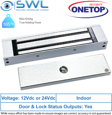 ONETOP CCW30S DSS: Micro Surface Mount Mag Lock, 12/24 VDC, 165kg Monitored