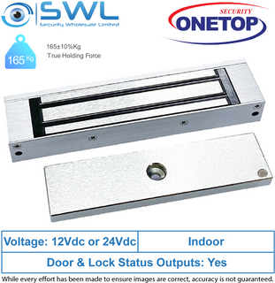 ONETOP CCW30S DSS: Micro Surface Mount Mag Lock, 12/24 VDC, 165kg Monitored