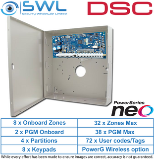 DSC Neo: HS2032 Alarm Panel - 8 to 32 Zone & Cabinet