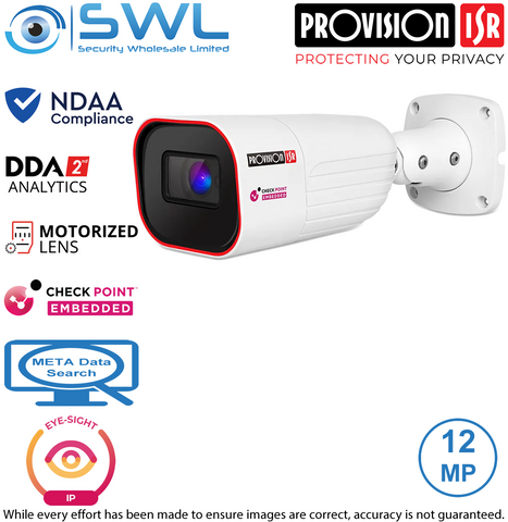 Provision-ISR I6-2120IPEN-MVF-V5: Eye-Sight 12MP Bullet WDR IR60m IP67 2.8-12mm