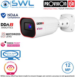 Provision-ISR I6-2120IPEN-MVF-V5: Eye-Sight 12MP Bullet WDR IR60m IP67 2.8-12mm