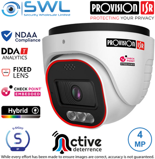 Provision-ISR DH-340ADSN-28: S-Sight 4MP 'Active' Turret Hybrid 30m LED 2.8mm