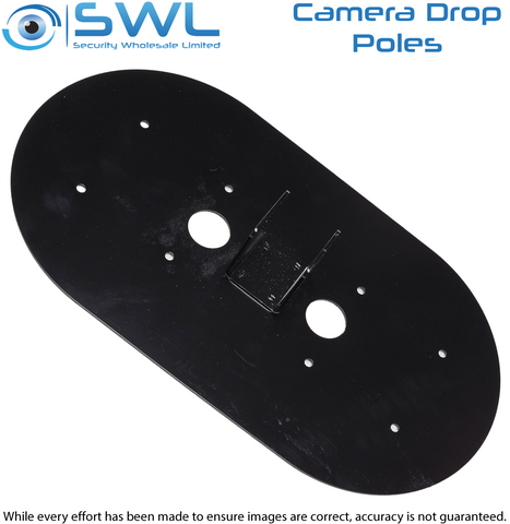 Dropper Pole CAMPLATE-2-B: Oval  2 x Camera Bracket 320 x 288mm BLACK