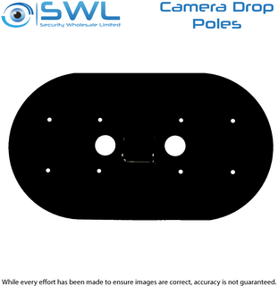 Dropper Pole CAMPLATE-2-B: Oval  2 x Camera Bracket 320 x 288 mm Black