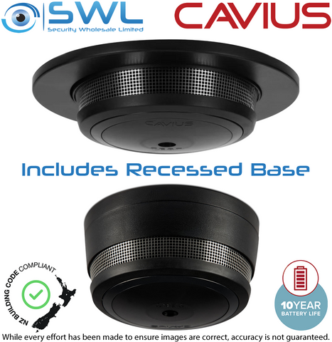 Cavius Wireless Family CAV10WFBK: Interconnect Smoke, 10 Year Batt Life BLACK