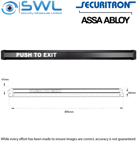 Lockwood EMB-CL Securitron Electromechanical Exit Bar 876mm Black