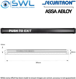 Lockwood EMB-CL Securitron Electromechanical Exit Bar 876mm Black
