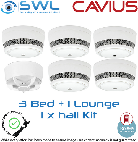 Cavius Wireless Family Kit: 5 x CAV10WF Smoke, 1 x CAVTH10WF Heat