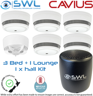 Cavius Wireless Family Kit: 5 x CAV10WF Smoke, 1 x CAVTH10WF Heat