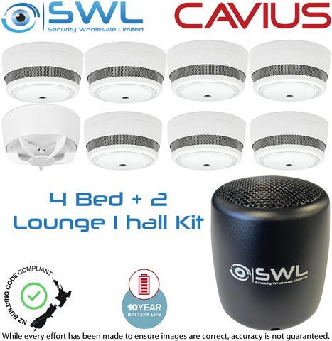 Cavius Wireless Family Kit: 7 x CAV10WF Smoke, 1 x CAVTH10WF Heat