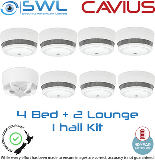 Cavius Wireless Family Kit: 7 x CAV10WF Smoke, 1 x CAVTH10WF Heat