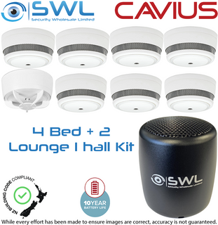 Cavius Wireless Family Kit: 7 x CAV10WF Smoke, 1 x CAVTH10WF Heat