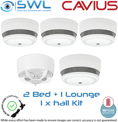 Cavius Wireless Family Kit: 4 x CAV10WF Smoke, 1 x CAVTH10WF Heat