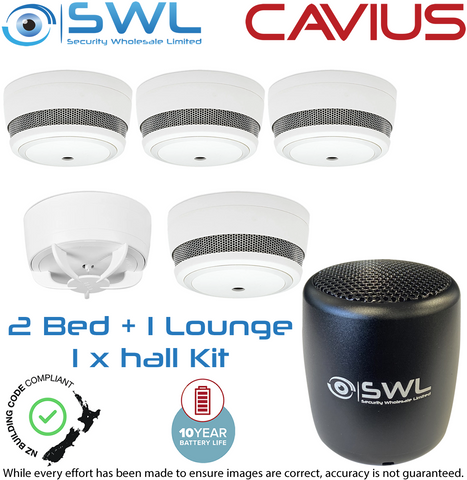 Cavius Wireless Family Kit: 4 x CAV10WF Smoke, 1 x CAVTH10WF Heat