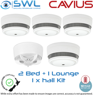 Cavius Wireless Family Kit: 4 x CAV10WF Smoke, 1 x CAVTH10WF Heat