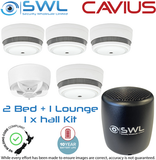 Cavius Wireless Family Kit: 4 x CAV10WF Smoke, 1 x CAVTH10WF Heat
