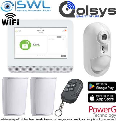 Qolsys PwerG Kit: 1x Hub, 1x 4 Button Remote, 1x Cam PIR, 2x Pet PIR's