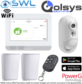 Qolsys Kit: 1 x Hub, 1 x 4 Button Remote, 1 x Cam PIR, 2 x Pet PIR's