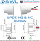 TANE SD-72 WG Recessed Reed: 9.5mm DIA. 19mm Gap. SPDT, NO & NC Outputs