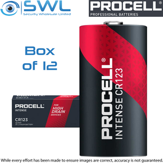 Procell Intense High-Power Lithium CR123 Industrial Battery Box of 12
