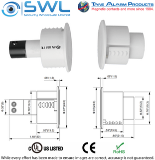 TANE TANE-3/4 TC Recessed Steel Door Reed: 19.3mm DIA. 28mm Gap Terminal