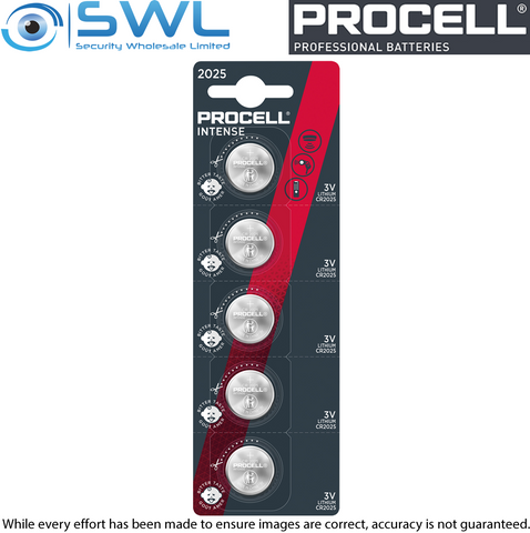 Procell Intense CR2025 3v Lithium Card of 5