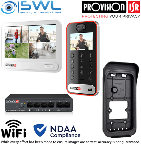 Provision-ISR Intercom Kit:1x Intercom, 1x Port Switch, 1x7" Monitor, 1x Backbox