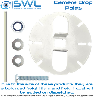 Dropper Pole Kit: 2.5m Camera Pole 28mm Diameter WHITE + Base CMBKT155-W