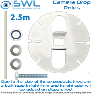 Dropper Pole Kit: 2.5m Camera Pole 28mm Diameter WHITE + Base CMBKT130-W