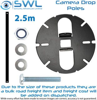 Dropper Pole Kit: 2.5m Camera Pole 28mm Diameter BLACK + Base CMBKT130-B